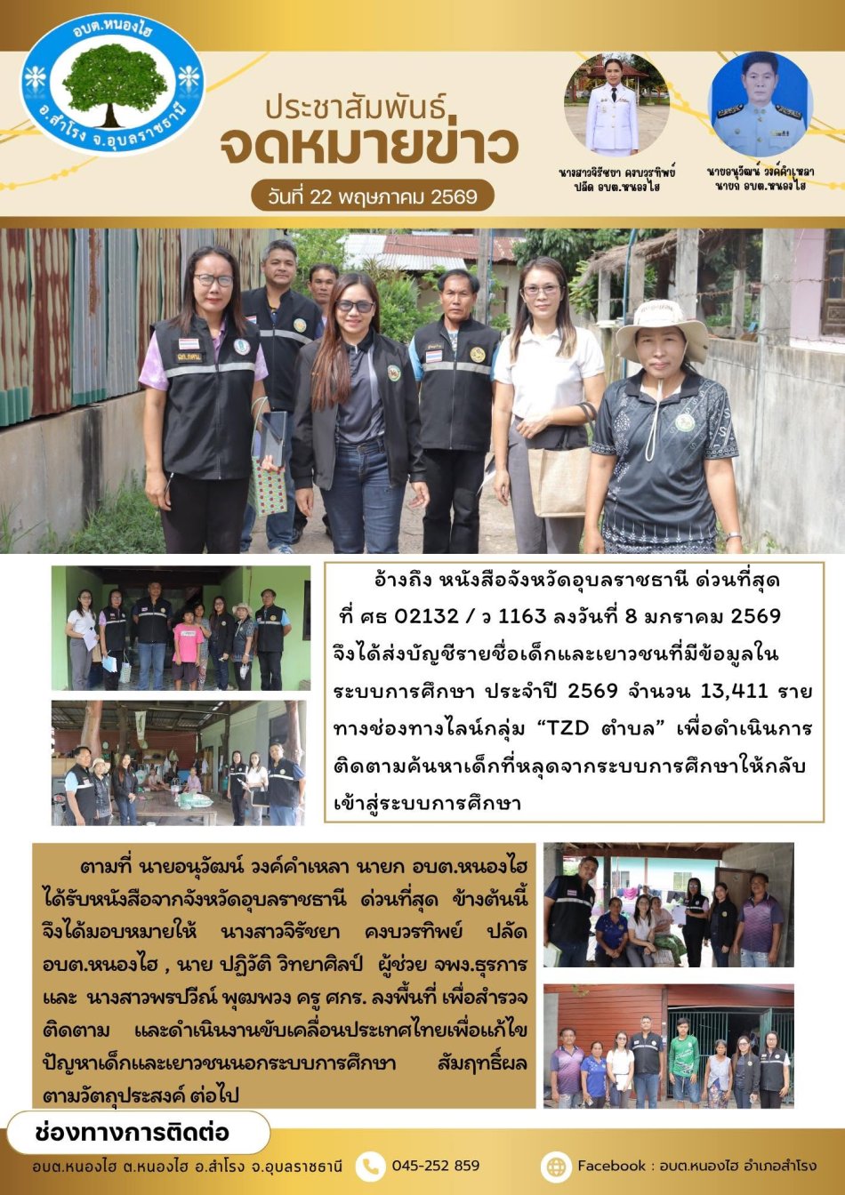 ติดตามค้นหาเด็กที่หลุดจากระบบการศึกษาให้กลับเข้าสู่ระบบการศึกษา